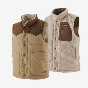 Men’s reversible Sherpa lined vest